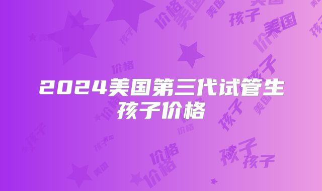 2024美国第三代试管生孩子价格