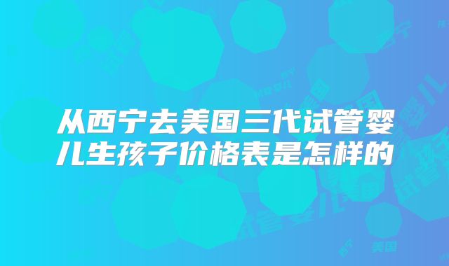从西宁去美国三代试管婴儿生孩子价格表是怎样的