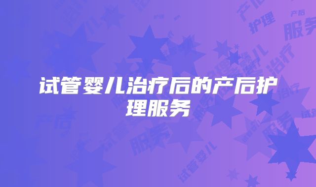 试管婴儿治疗后的产后护理服务