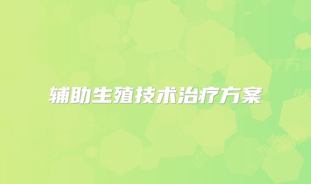 辅助生殖技术治疗方案
