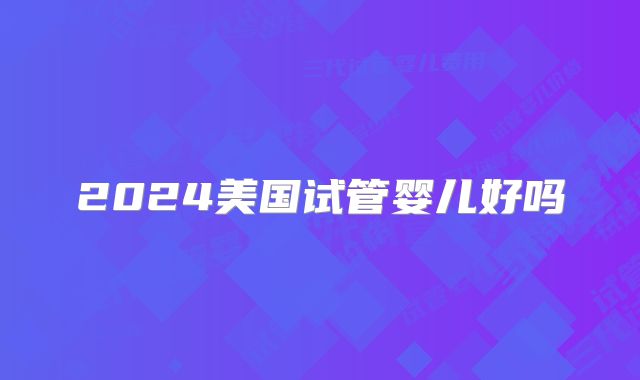 2024美国试管婴儿好吗