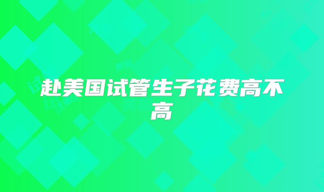 赴美国试管生子花费高不高
