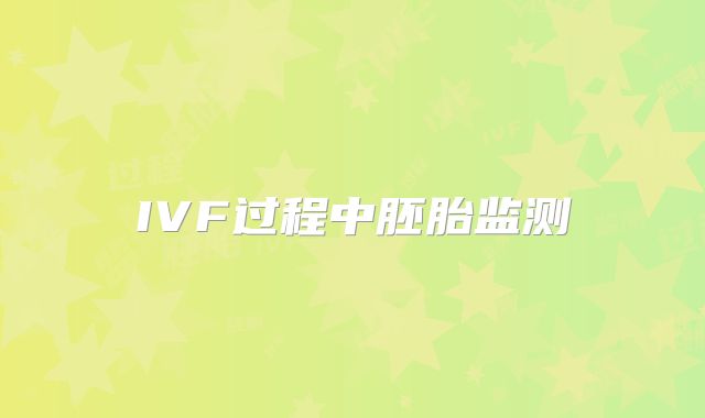 IVF过程中胚胎监测