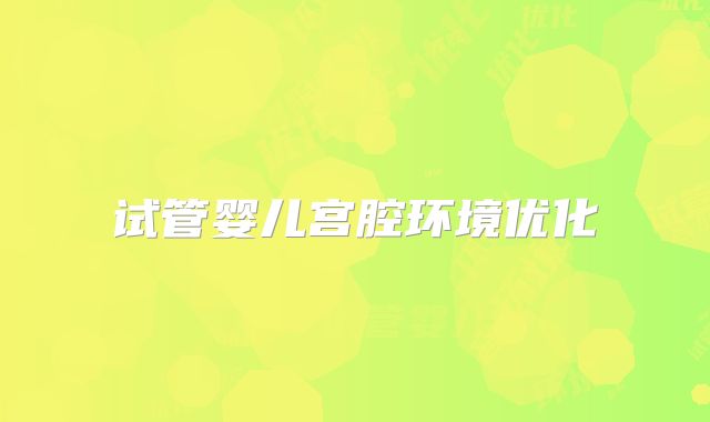 试管婴儿宫腔环境优化