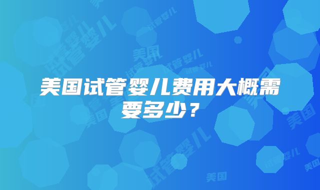 美国试管婴儿费用大概需要多少?