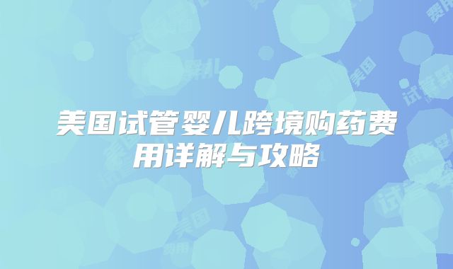 美国试管婴儿跨境购药费用详解与攻略